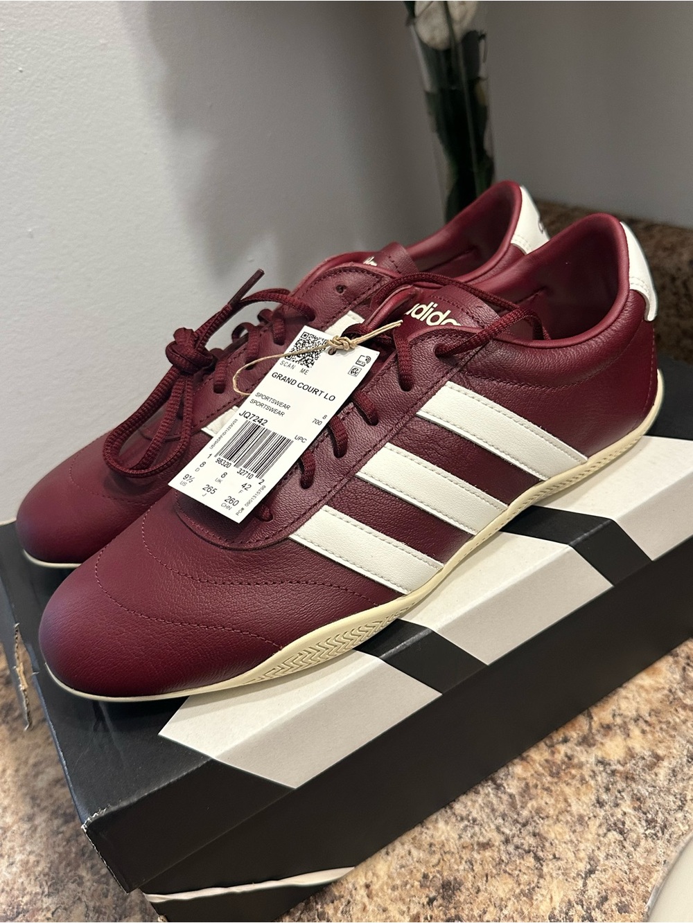 adidas Men's Sneakers in Maroon and White